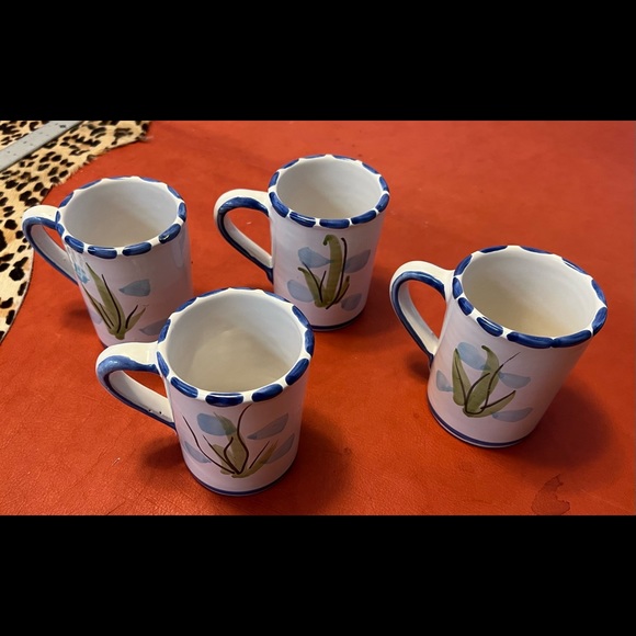 4 handmade vintage mugs Italian VIETRI pottery I still drink coffee from them! - Picture 2 of 8